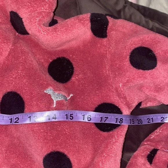 Pink Victoria’s Secret cozy pink polka dot soft Begonia robe Sz XS - Picture 7 of 15